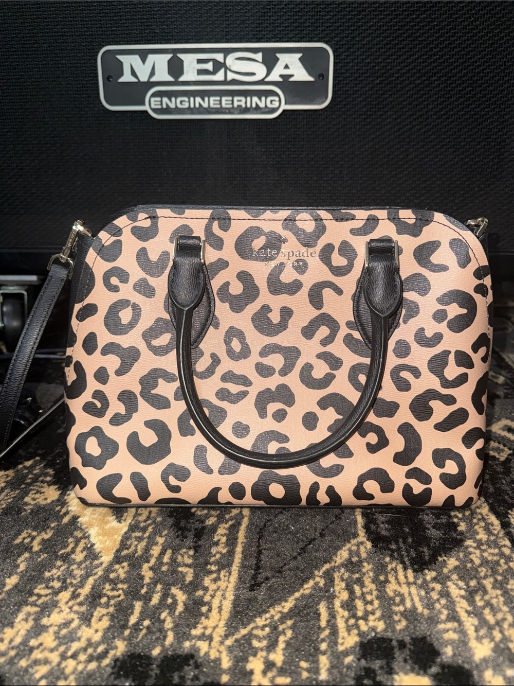 kate spade Leopard Print Dome Satchel - Pink & Black